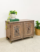 Load image into Gallery viewer, Antique Door Rolling Storage Cabinet