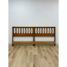 Load image into Gallery viewer, Vintage MCM Drexel Meridian King Headboard Collectible Walnut Bed Made from Twin