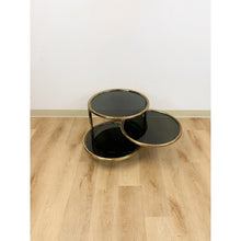 Load image into Gallery viewer, Milo Baughman Style Tubular Chrome Swivel Coffee Table Smokey Glass MCM