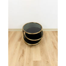 Load image into Gallery viewer, Milo Baughman Style Tubular Chrome Swivel Coffee Table Smokey Glass MCM