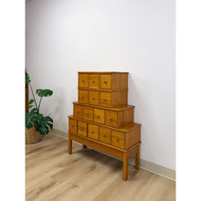 Load image into Gallery viewer, Handmade Vintage Tiered Apothecary Cabinet Fifteen Drawers Antique Style