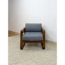 Load image into Gallery viewer, Vintage MCM Single Accent Chair Rounded Wood Arms Mid-Century Lounge