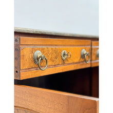 Load image into Gallery viewer, Antique French Provincial Marble Burlwood Buffet 2 Drawer Locking Cabinet