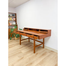 Load image into Gallery viewer, Peter Lovig Nielsen MCM Desk Folding Top Shelving Rare Danish Modern Office Desk