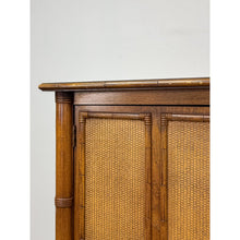 Load image into Gallery viewer, Vintage Thomasville Pauletti Faux Bamboo Woven Armoire, Collectible Storage