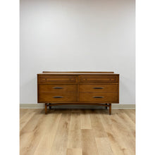 Load image into Gallery viewer, Vintage Dresser Broyhill Sculptra MCM Six Drawer Lowboy Bronze Walnut 1960s