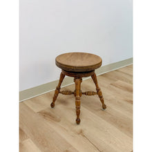 Load image into Gallery viewer, Adjustable Height Piano Stool Vintage Light Wood Music Room Vanity Seating