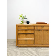 Load image into Gallery viewer, Broyhill Dresser with Burlwood Inlay 12-Drawer Vintage MCM Dresser Brass Handles