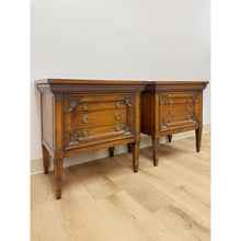 Load image into Gallery viewer, Vintage Nightstands White Furniture Co Traditional Engraved Brass Pair
