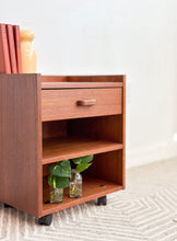 Load image into Gallery viewer, Danish Teak Rolling Side Table