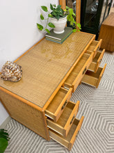 Load image into Gallery viewer, Vintage Bamboo and Wicker Desk