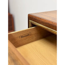 Load image into Gallery viewer, Vintage MCM Bassett Nine Drawer Fluted Dresser Brass Pulls and Trim Mid Century