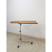 Load image into Gallery viewer, Danish Teak MCM Rolling Music Stand Adjustable Side Table 28"-37" Tall