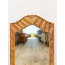 Load image into Gallery viewer, Coastal Pencil Reed Rattan Tall Arched Wall Mirror, Woven Wood Frame