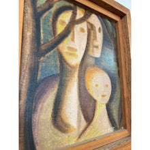 Load image into Gallery viewer, Brutalist Figurative Oil Painting Signed Simon 1970 Postmodern Figures Art