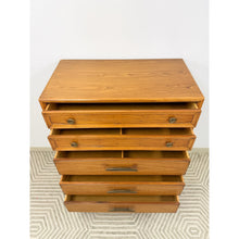 Load image into Gallery viewer, Heritage MCM Tallboy Dresser Brutalist Brass Pulls Vintage Mid-Century Modern