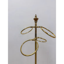 Load image into Gallery viewer, Vintage Towel Rack Brass Regency Freestanding Scarf Rack Hollywood Regency MCM