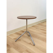 Load image into Gallery viewer, Vintage MCM Style Round Wood Top Chrome Leg End Table Retro Accent Side Table