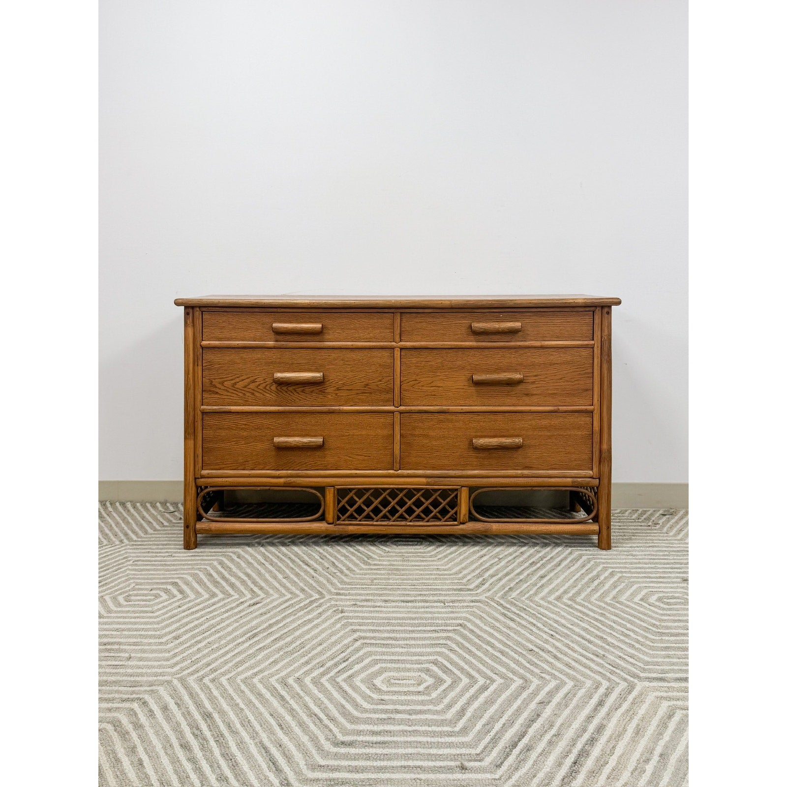 Vintage Petite Rattan 6-Drawer Dresser with Lattice Sides Coastal Boho – The Woven Home Vintage Petite Rattan 6-Drawer Dresser with Lattice Sides Coastal Boho – The Woven Home