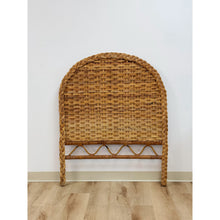 Load image into Gallery viewer, Vintage, Coastal, Boho Wicker Woven Wicker and Rattan, Twin Headboard Bed Accent