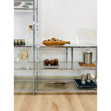 Load image into Gallery viewer, Rare Milo Baughman Style Chrome Glass Etagere Display Shelf Vintage MCM Shelving