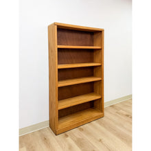 Load image into Gallery viewer, Vintage MCM Nature Light Oak Bookshelf, Five Shelf with Rounded Edges, Rustic