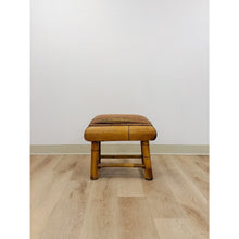 Load image into Gallery viewer, Vintage Bamboo Stool Woven Seat Coastal Boho Accent Low Footrest Ottoman