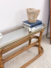 Load image into Gallery viewer, Vintage Curved Pencil Reed Console Table