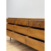 Load image into Gallery viewer, Vintage MCM Bassett Style Nine Drawer Dresser with Wood Inlays Collectable Retro