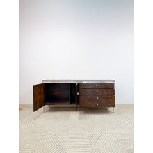 Load image into Gallery viewer, Tomlinson MCM Burlwood Credenza Chrome Details Doors Drawers, Buffet, Console