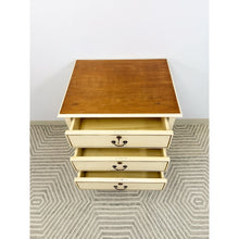 Load image into Gallery viewer, Beige Vintage Provincial Chest of Three Drawers Storage Wood Dresser Lock/Keys