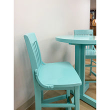 Load image into Gallery viewer, Vintage Bistro Set Turquoise Blue Counter Height Table Two Chairs Outdoor/Indoor