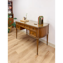 Load image into Gallery viewer, American of Martinsville Vintage MCM Desk w/ Glass Top Four Drawers Transitional