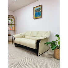 Load image into Gallery viewer, Ekornes Stressless Oslo Loveseat, Cream Color Genuine Leather
