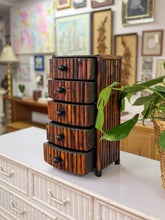 Load image into Gallery viewer, Burnt Bamboo Chest of Drawers
