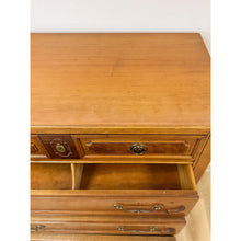 Load image into Gallery viewer, Vintage Thomasville Transitional Tallboy Dresser, Burlwood Accents, MCM Casegood