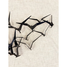 Load image into Gallery viewer, Vintage Iron Flock Bird Wall Sculpture MCM Coastal Large 56" Walling Hanging Art