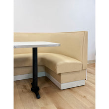Load image into Gallery viewer, Vintage Retro Diner Banquette Booth Set Chrome Table Cream Vinyl L-Shape