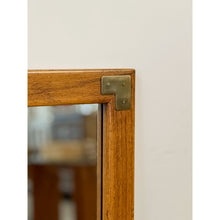 Load image into Gallery viewer, Vintage MCM Dixie Act II Walnut Mirror, Brass Details Wall Accent Campaign Style