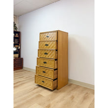 Load image into Gallery viewer, Dixie Parquet Inlay Tall Chest of Drawers Brass Detail Coastal Hollywood Regency