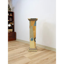 Load image into Gallery viewer, Vintage Postmodern Art Deco Hand Painted Pedestal Hidden Storage Cubist Column