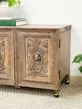 Load image into Gallery viewer, Antique Door Rolling Storage Cabinet