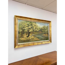 Load image into Gallery viewer, Vintage Oil Painting Landscape Father Son Fishing River Impressionist On Canvas