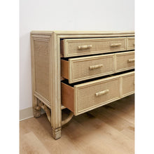 Load image into Gallery viewer, Coastal Ficks Reed Faux Bamboo Woven Nine Drawer Dresser, Wicker