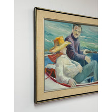 Load image into Gallery viewer, The Boatman Original Oil Painting Signed M.W. Picchi Couple Boat Nautical Art