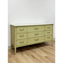Load image into Gallery viewer, Vintage Dresser Henry Link Green Nine Drawer Bali Hai Coastal Hollywood Regency