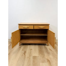 Load image into Gallery viewer, Vintage Coastal Wicker Rattan Blonde Buffet Natural Wood Two Drawer Cabinet