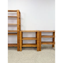 Load image into Gallery viewer, Vintage Modular Pine 4-Piece Shelf Unit Rustic Stackable Bookcase Organic Modern