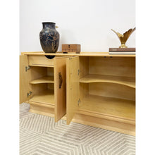 Load image into Gallery viewer, Vintage Regency Blonde Parquetry Buffet Server Credenza By United 60" Wide MCM