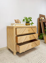 Load image into Gallery viewer, Vintage Rattan Pencil Reed Chest of Drawers